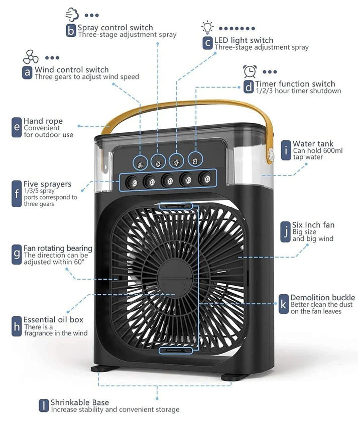 Portable Fan Cooling Mini Air Conditioner Water Air Cooler